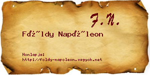 Földy Napóleon névjegykártya